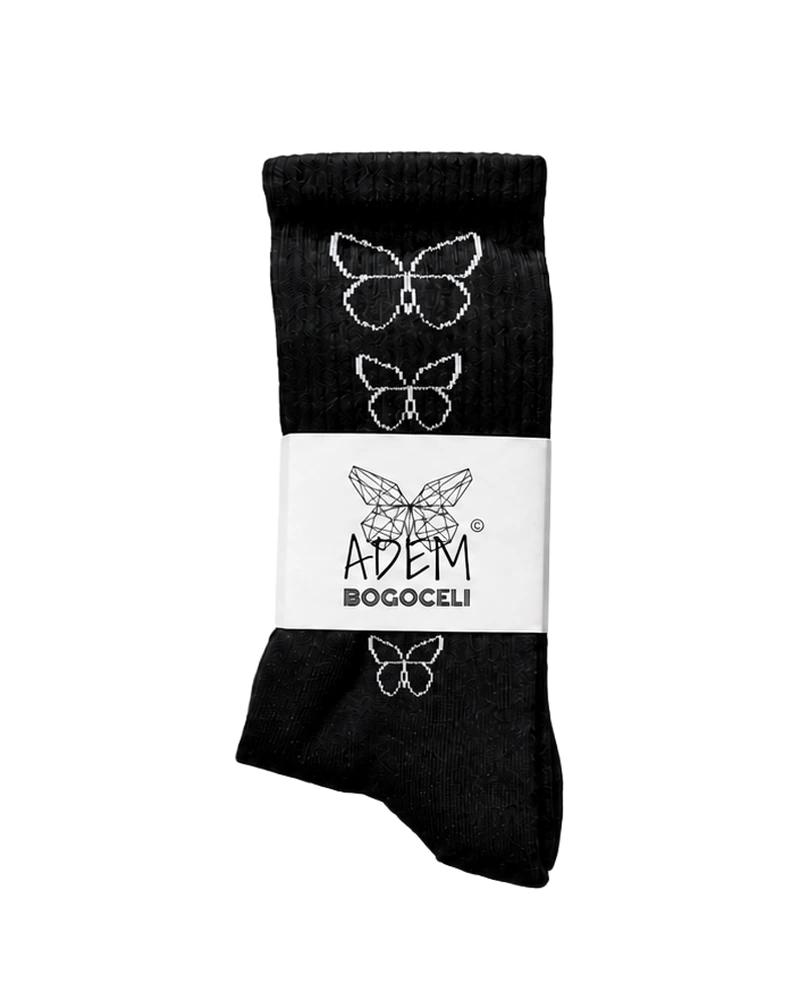 ADEM BOGOCELI AWAKENING Socks - Crew-Socken Unisex, Blau Schwarz Weiß