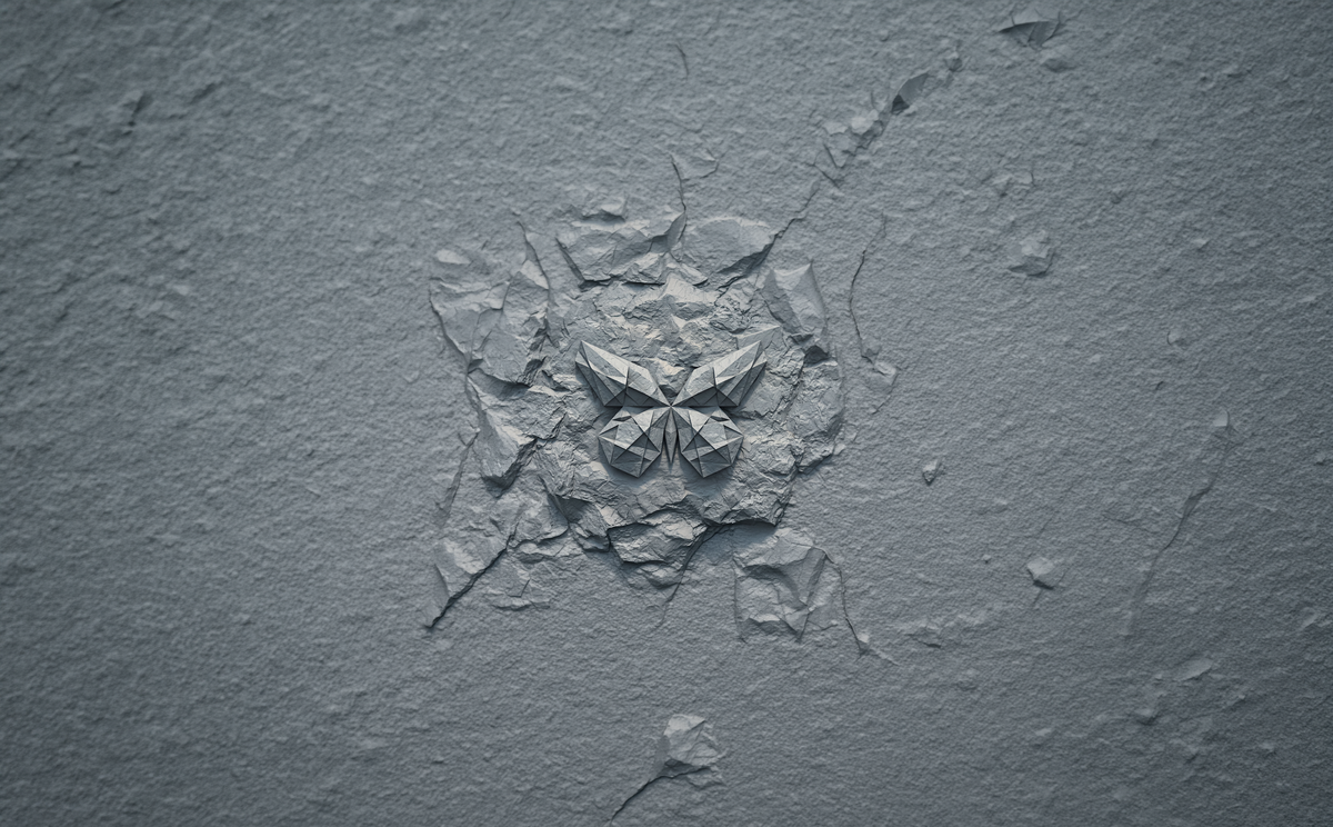 Schmetterling als Papierrelief, Artwork von ADEM BOGOCELI